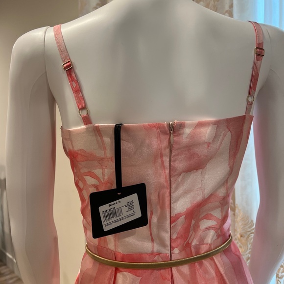 SISTE'S Made in Italy Salmon Pink Short dress Size 6 - Picture 5 of 7